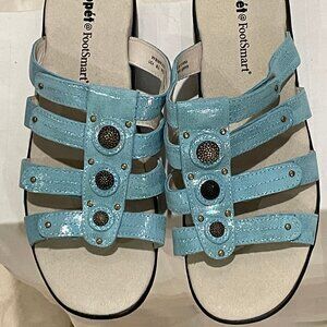 Propet Comfort Leather Slides Lightweight Low Healed Sandals Cute Slip Ons